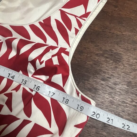 Tahari Tropical Sheath Dress Size 12 Hawaiian Resort Leaf Print Pockets Lined - Picture 13 of 14